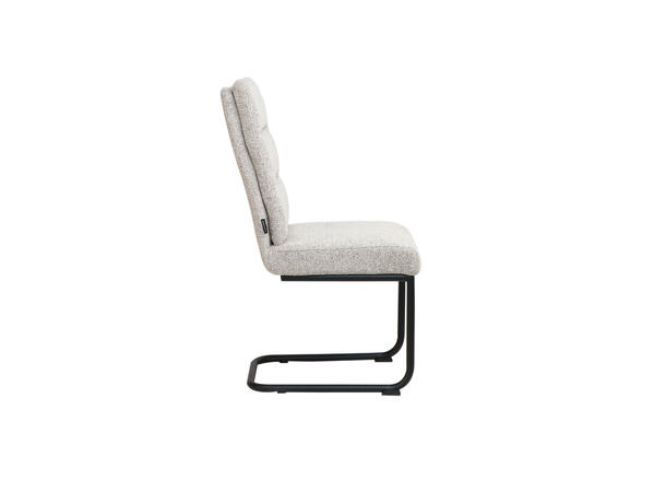 Andrine spisestol Beige tekstil, sorte metallben 