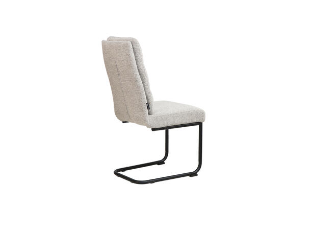 Andrine spisestol Beige tekstil, sorte metallben 