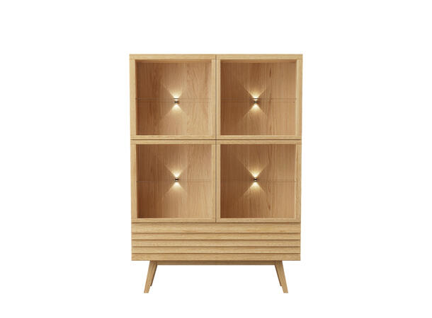 Casø 777 Høy skjenk, 124x177x40 cm Natur eik, skrå ben 