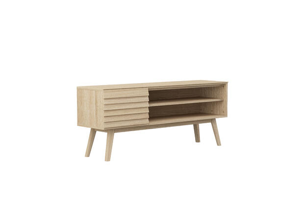 Casø 777 TV-benk, 150x63x40 cm Hvitpigmentert eik, skrå ben 