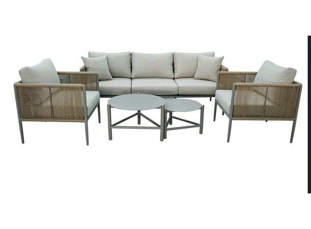 Sintra sofagruppe, 3+1+1+ 2 bord Aluminium 