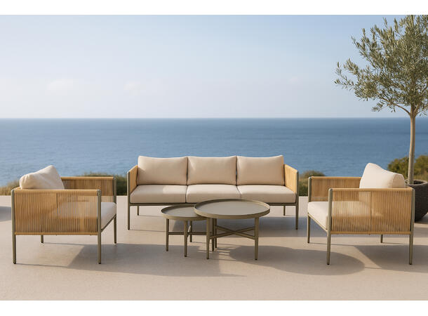 Sintra sofagruppe, 3+1+1+ 2 bord Aluminium 