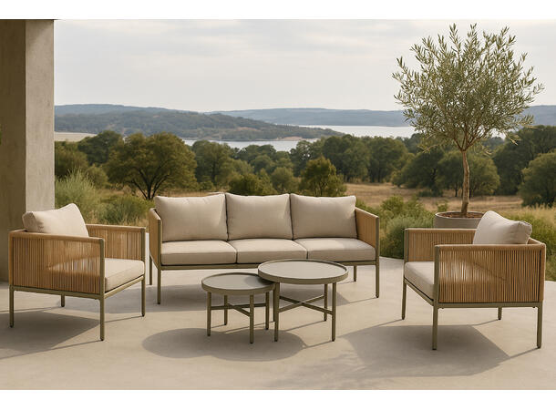 Sintra sofagruppe, 3+1+1+ 2 bord Aluminium 