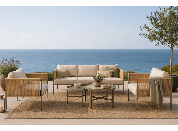 Sintra sofagruppe, 3+1+1+ 2 bord Aluminium 