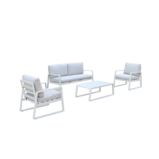 Samos sofagruppe 2+1+1+Bord Beige ramme/beige tekstil