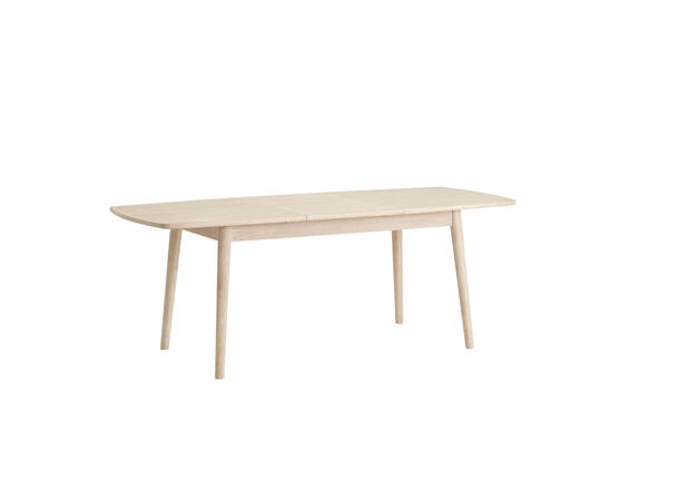 Casø 121 bord, 150/205x85x75 cm Hvitpig. finèr, inkl 1 klaff, treben 