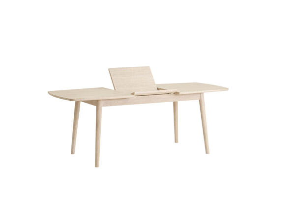 Casø 121 bord, 150/205x85x75 cm Hvitpig. finèr, inkl 1 klaff, treben 