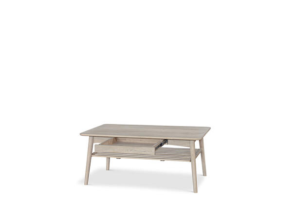 Kalle sofabord med skuff, 120x60x52 cm Hvitoljet eik 