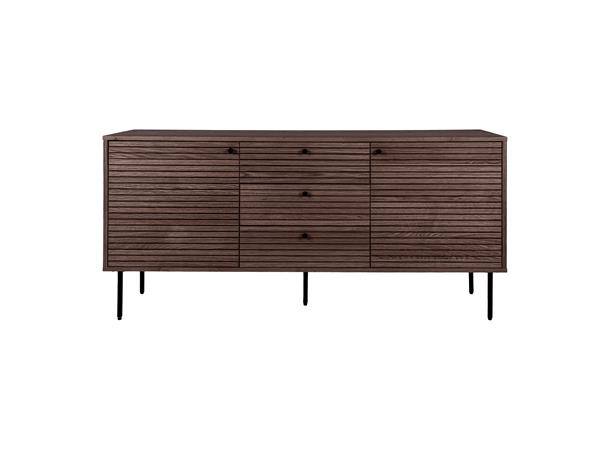 Kyoto skjenk, 3 skuffer + 2 dører Eikefinér, smoked, 150x40x74 cm 