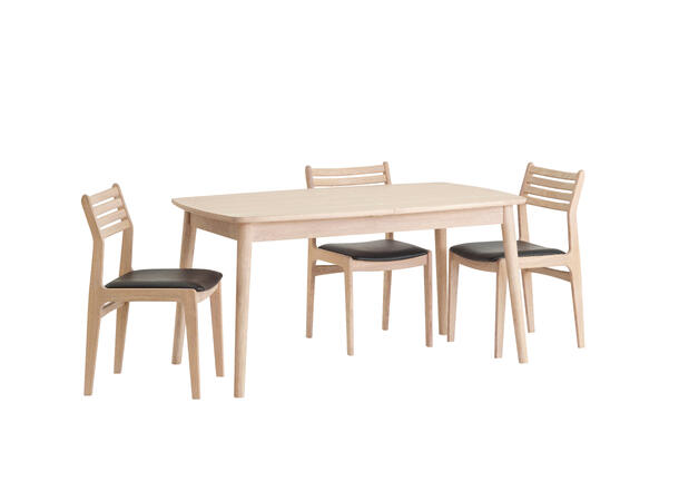 Casø 120 bord,180/270x90x75 cm Hvitpig. finèr, inkl 1 klaff, treben 