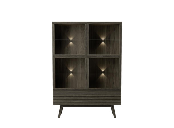 Casø 777 Høy skjenk, 124x177x40 cm Røkt eik, skrå ben 