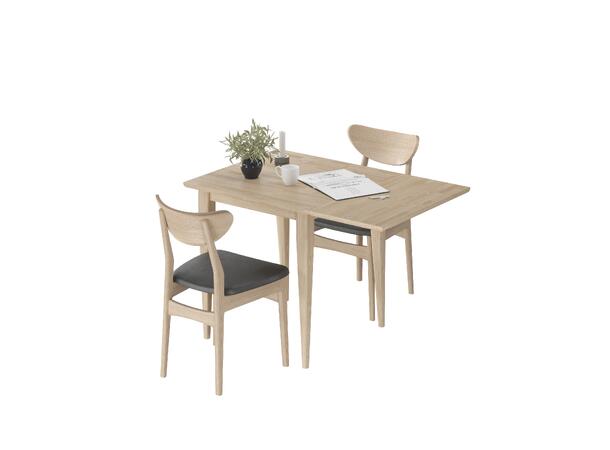 Casø C-edge 1, Bord,75/115x75x75cm Hvitpig. finèr, inkl 1 klaff, treben 