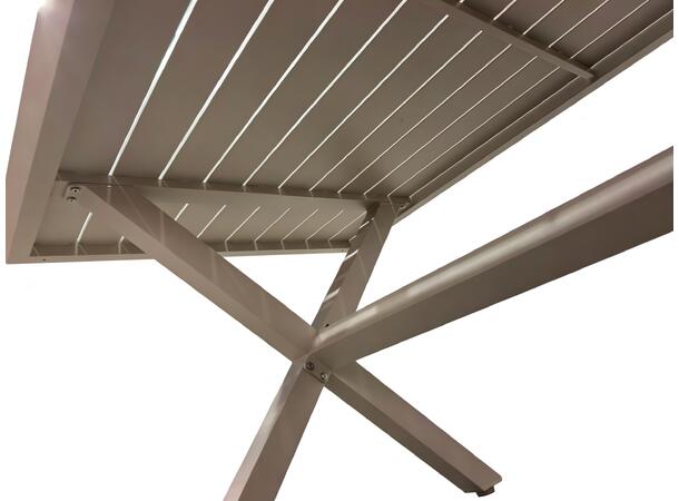 Brevik spisebord, Beige, 150x86x66 cm X-understell, Beige alu ramme 