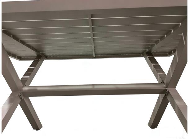 Brevik spisebord, Beige, 150x86x66 cm X-understell, Beige alu ramme 