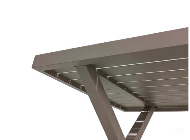 Brevik spisebord, Beige, 150x86x66 cm X-understell, Beige alu ramme 
