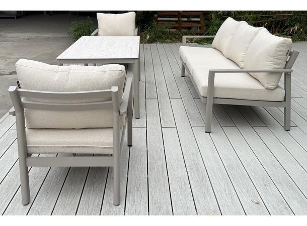 Hydra 3+3+1, spisegruppe Inkl. bord, Champagne alu. ramme 