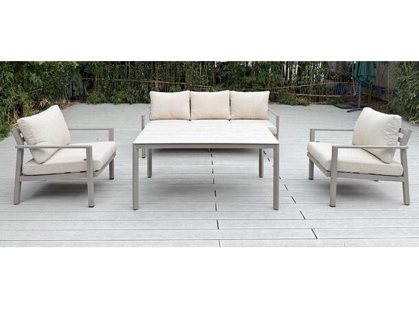 Hydra 3+3+1, spisegruppe Inkl. bord, Champagne alu. ramme 