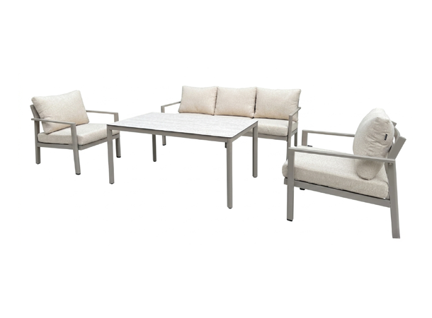 Hydra 3+3+1, spisegruppe Inkl. bord, Champagne alu. ramme 