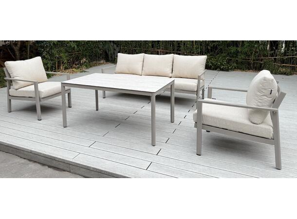 Hydra 3+3+1, spisegruppe Inkl. bord, Champagne alu. ramme 