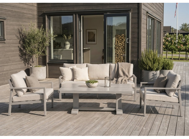 Hydra loungegruppe Inkl. bord, Champagne alu. ramme 