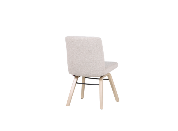 Hygge 3000 spisestol, lav rygg, u/arm Tekstil Loop Beige, hvitpig. ben 