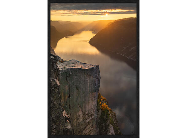 Bilde, Preikestolen stående, Espen Mills Glass m/ramme, 80x120 cm 