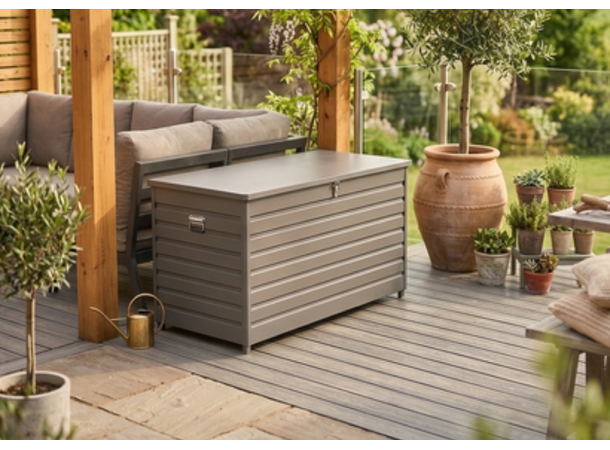 Box putekasse 160x80, Alu. med innertrekk, Taupe 