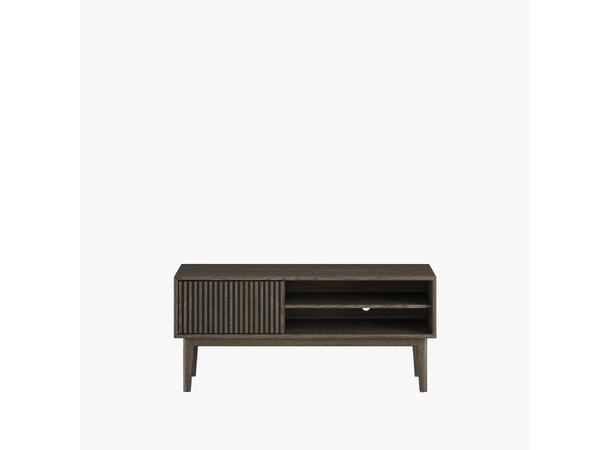 Casø Broholm TV-benk m/lameller 124x55x35 cm, Røkt eik, treben 