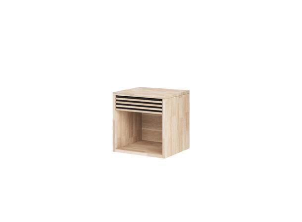Casø Broholm nattbord m/lameller 40x40x35 cm, Hvitpigmentert eik 
