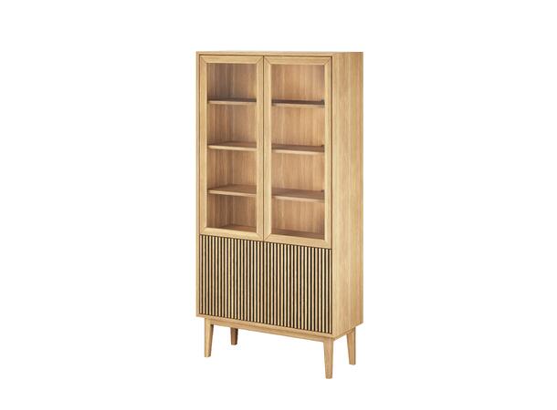 Casø Broholm vitrine m/lameller 100x197x40cm, Natur eik, treben 