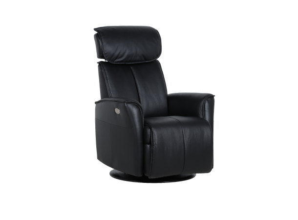 Commander El. recliner, H2 Hud/PVC, svart 