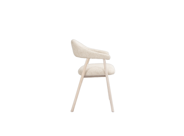Eli spisestol, Leo 26 Beige Hvitoljet eik ben 