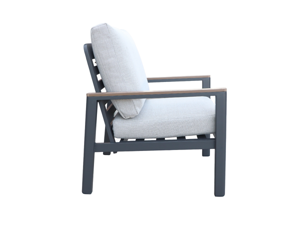 Palmeira suppleringsstol Grå ramme/hvit tekstil/nonwood 