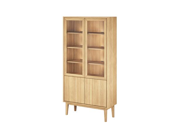 Casø Broholm vitrine m/slette dører 100x197x40 cm, Tresider, Naturoljet eik 