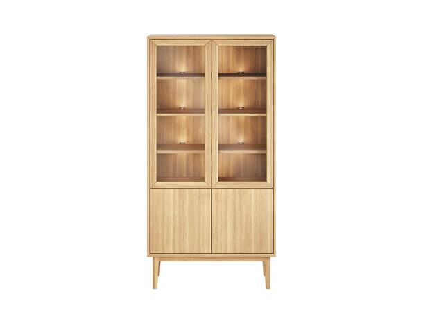 Casø Broholm vitrine m/slette dører 100x197x40 cm, Tresider, Naturoljet eik 