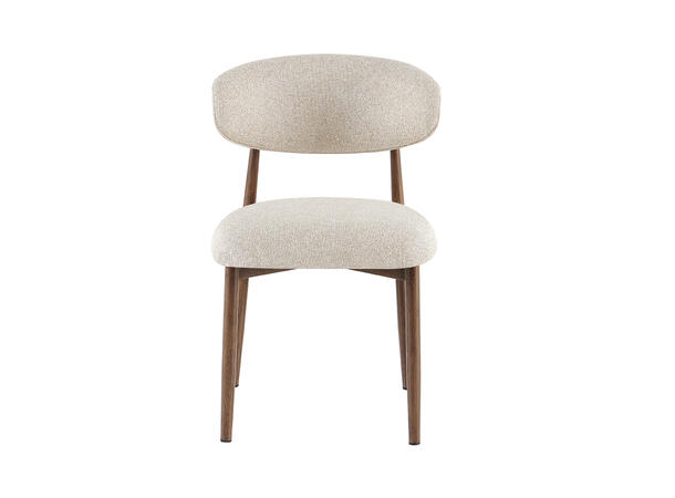 Elisabeth spisestol Beige tekstil, røkt eik metallben 
