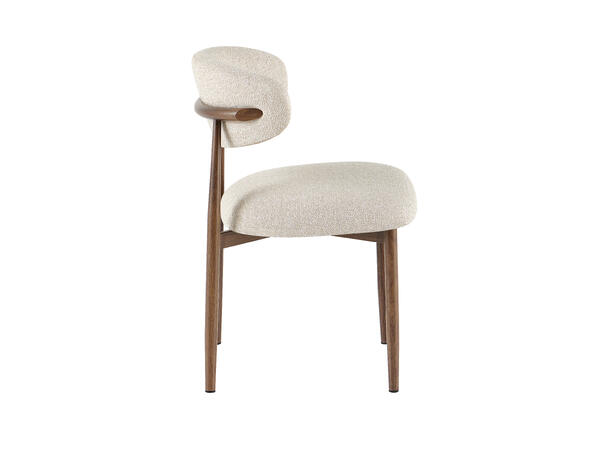 Elisabeth spisestol Beige tekstil, røkt eik metallben 