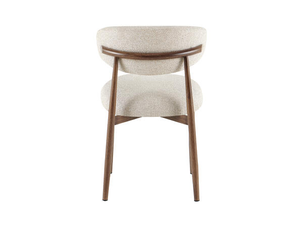 Elisabeth spisestol Beige tekstil, røkt eik metallben 