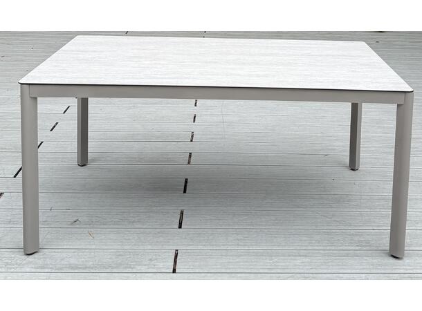 Hydra spisebord m/glasstopp 140x80 cm Champagne alu.ramme 