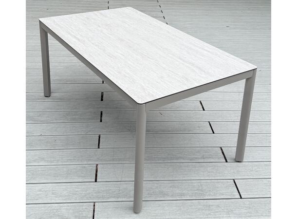 Hydra spisebord m/glasstopp 140x80 cm Champagne alu.ramme 