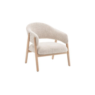 Alma loungestol, Santi 110, Beige Hvitpigmentert eik understell