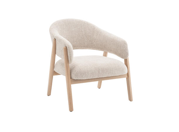 Alma loungestol, Santi 110, Beige Hvitpigmentert eik understell 