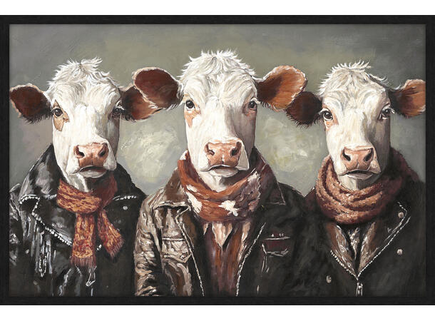 Bilde, Cowboy cows Glass m/ramme, 120x80 cm 
