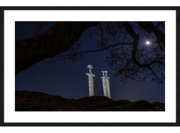 Bilde, Sverd i Fjell m/passepartout Espen Mills, Glass m/ramme, 120x80 cm 