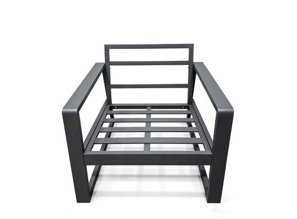 Brevik hagegruppe, 3+1+1+benk Grå alu ramme, grå puter 