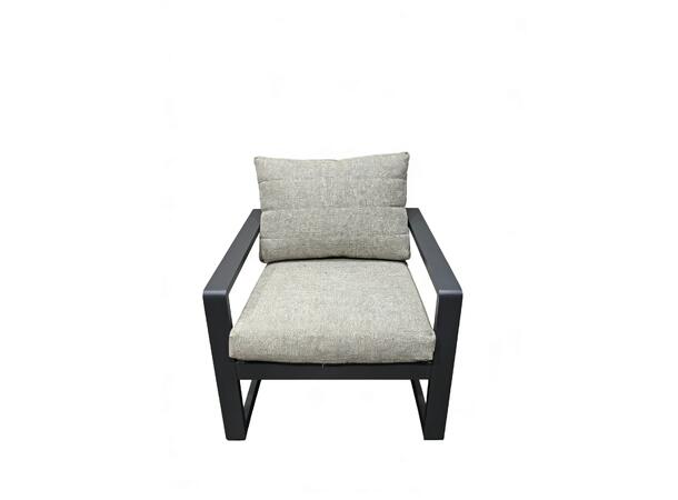 Brevik hagegruppe, 3+1+1 seter + benk Grå alu ramme, grå puter 