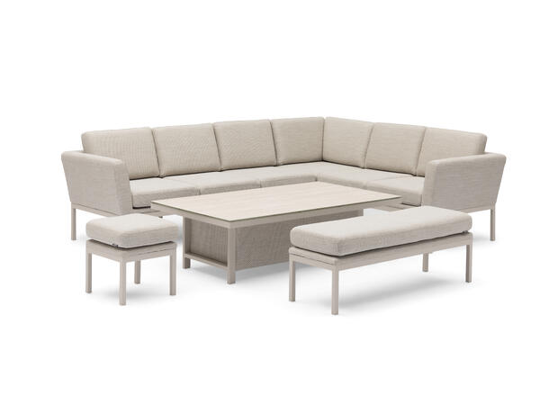 Cartagena 32, Beige ramme/beige puter Quick dry, hev/senk bord 