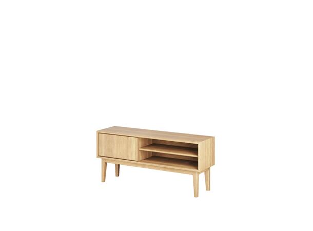 Casø Broholm TV-benk m/slett dør 124x55x35 cm, Naturoljet eik 