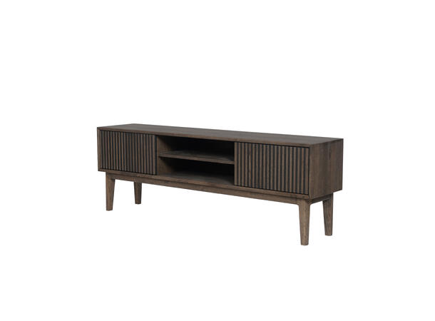 Casø Broholm XL TV-benk m/lameller 160x55x35 cm, Røkt eik, treben 