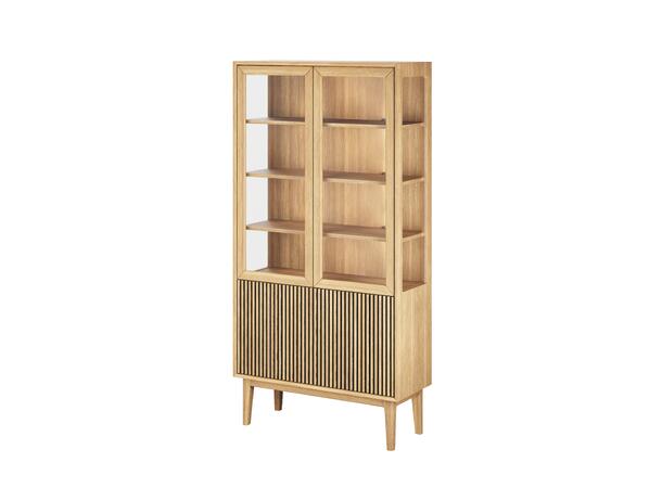 Casø Broholm vitrine m/lameller 100x197x40cm, Glassider, Naturoljet eik 